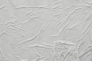 White Crumpled Poster Texture, Abstract Background Concept photo