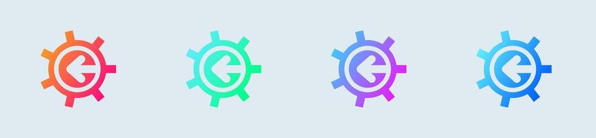 System solid icon in gradient colors. Configuration signs illustration. vector
