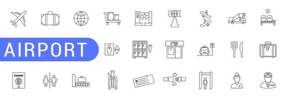 A simple set of icons related to the airport. Contains various icons related to the airport. vector