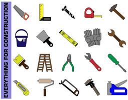 Contains such Icons as Hammer, Nails and more. vector