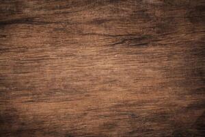 Vintage Aged Wooden Surface Texture Background, Top View of Dark Grunge Paneling photo