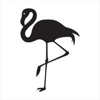 Flamingo silhouette - Flamingo Outline Illustration in black and white vector
