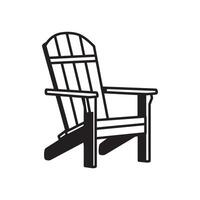 simple Adirondack Chair illustration in black and white vector