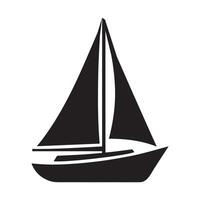 Sailing Boat Illustration in black and white vector