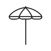 Beach Umbrella - beach chair Outline Illustration in black and white vector