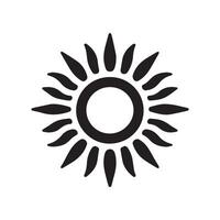 Sun Outline Illustration in black and white vector