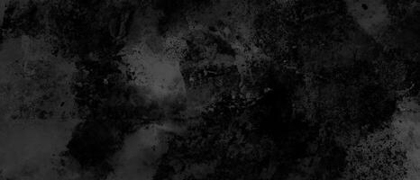 Vintage Chalkboard Texture, Distressed Black Background with Watercolor Splashes photo