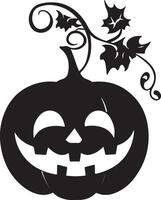Halloween Pumpkin Silhouette Illustration White Background vector