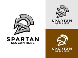 letra s con resumen espartano casco logo diseño plantilla, espartano identidad logo icono ilustración vector