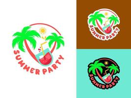 verano fiesta logo ilustración, verano fiesta diseño logo vector
