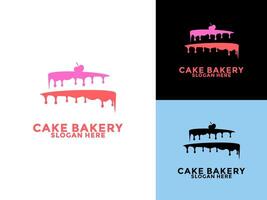 pastel logo icono plantilla, pastel panadería logo ilustración vector