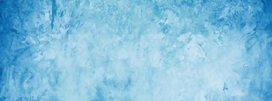 Horizontal Blank Concrete Wall with Blue Cement and Grunge Texture Background photo