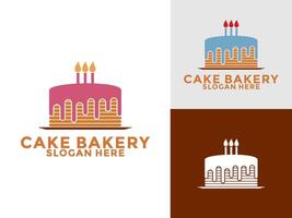 pastel logo icono plantilla, pastel panadería logo ilustración vector