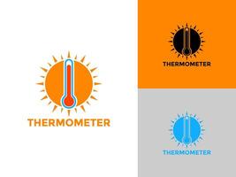 Thermometer logo concept icon set isolated, For web design element, website, app materials vector