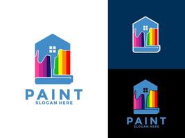 vistoso casa pintar logo elemento símbolo, pintar hogar Servicio logo diseño modelo vector