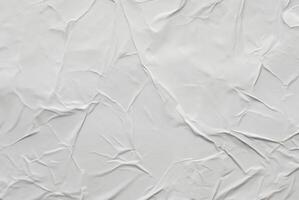Crumpled White Paper Poster Texture Background photo