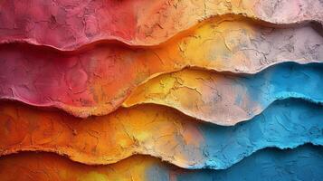 Rainbow Colored Wall Close Up photo