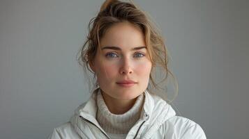 Intense Close-up of Person With Blue Eyes photo