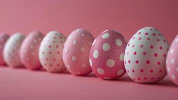 Row of Pink and Blue Polka Dot Eggs photo