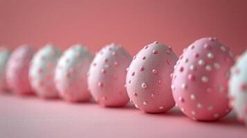 Row of Pink and Blue Polka Dot Eggs photo