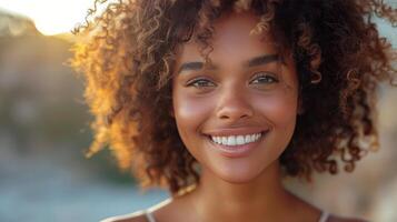 Close Up of Person Smiling photo