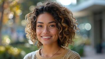Close Up of Person Smiling photo