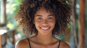 Close Up of Person Smiling photo