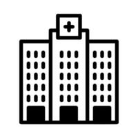 hospital icono o logo ilustración contorno negro lleno estilo vector