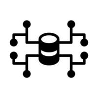 database icon or logo illustration outline black filled style vector