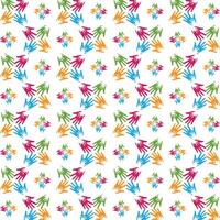 Team hand stellar trendy multicolor repeating illustration design vector