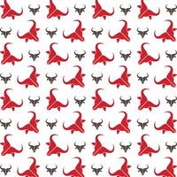Bull Head subjective trendy multicolor repeating illustration design vector