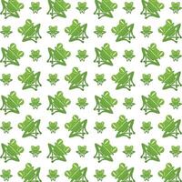 Green frog subjective trendy multicolor repeating illustration design vector