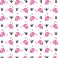 Pig face operable trendy multicolor repeating illustration design vector