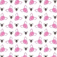 Pig face operable trendy multicolor repeating illustration design vector