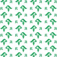 Leaf R letter awful trendy multicolor repeating illustration background design vector