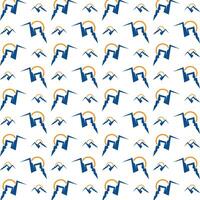 Mountain subjective trendy multicolor repeating illustration design vector