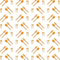 Spoon and fork operable trendy multicolor repeating illustration design vector