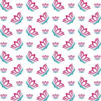 Lotus operable trendy multicolor repeating illustration design vector