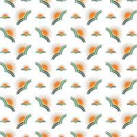 Sun and leaf stellar trendy multicolor repeating illustration design vector