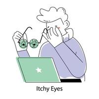 Trendy Itchy Eyes vector