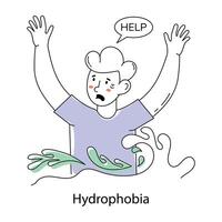 Trendy Hydrophobia Concepts vector