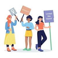Trendy Demonstrators Concepts vector