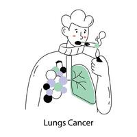 Trendy Lungs Cancer vector