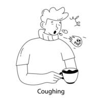 Trendy Coughing Concepts vector