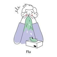 Trendy Flu Concepts vector