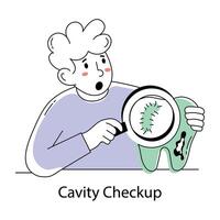 Trendy Cavity Checkup vector
