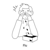 Trendy Flu Concepts vector