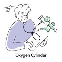 Trendy Oxygen Cylinder vector
