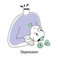 Trendy Depression Concepts vector