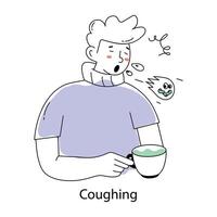 Trendy Coughing Concepts vector